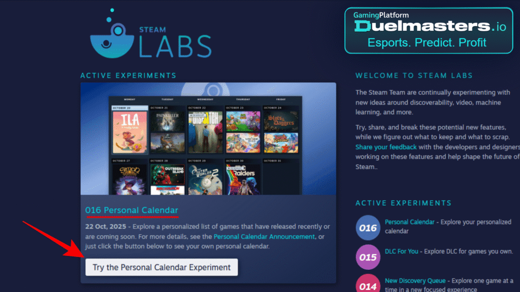 Steam Personal Calendar